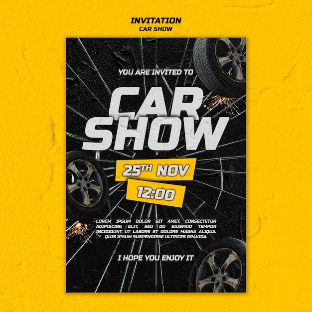 Free PSD car show invitation template