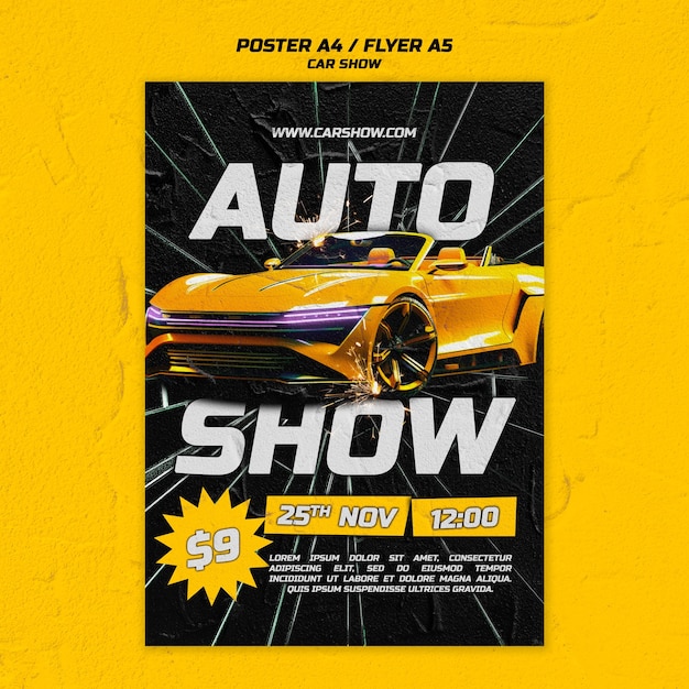 Free PSD car show poster template