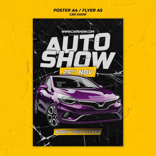 Free PSD car show poster template