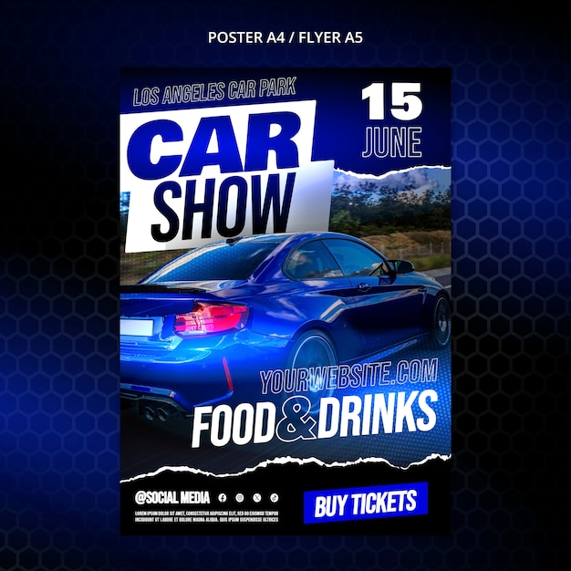 Free PSD car show template design