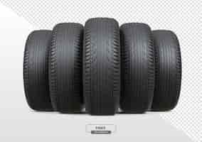 Free PSD car tire in 3d render with transparent background