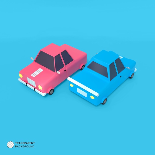 Free PSD car travel icon isolated 3d render illustration