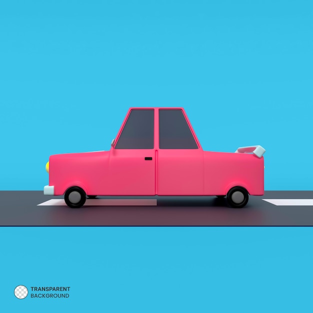 Car travel icon Isolated 3d render Illustration