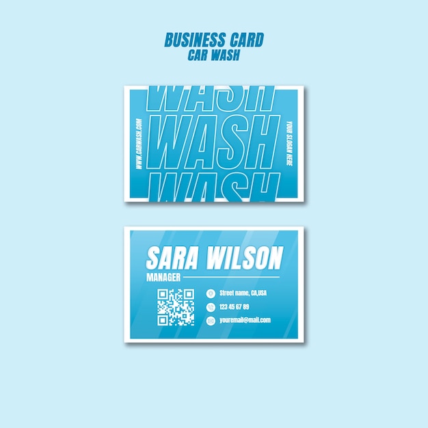 Free PSD car wash service business card