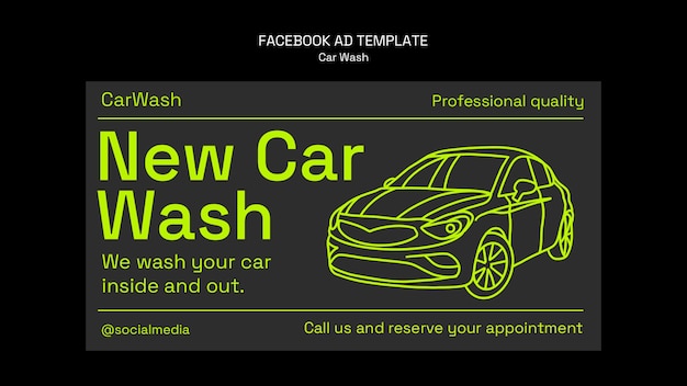 Car wash service facebook template