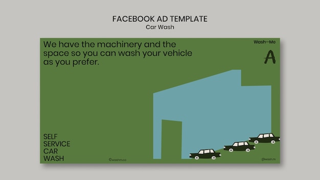 Free PSD car wash service facebook template