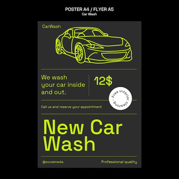 Car wash service flyer template