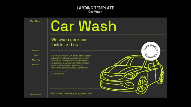 Car wash service landing page template