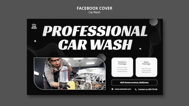 Free PSD car wash template design