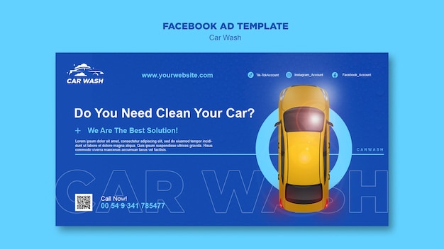 Free PSD car wash template design