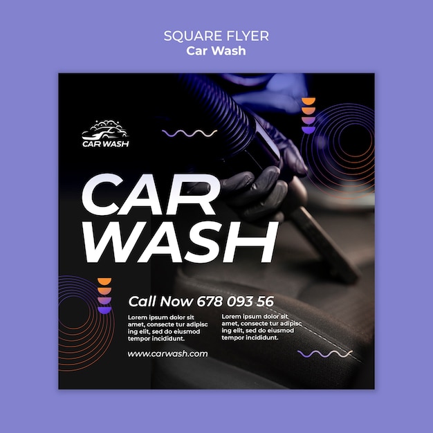 Free PSD car wash template design