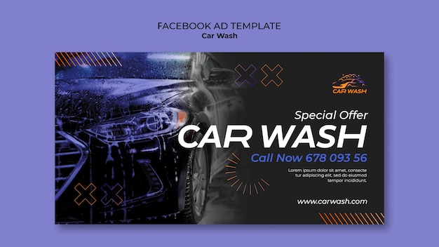 Free PSD car wash template design