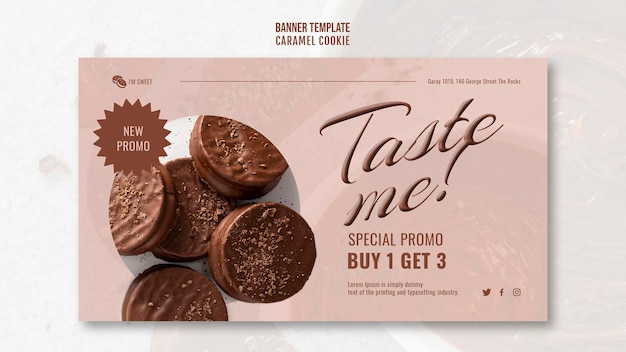 Free PSD caramel cookies banner