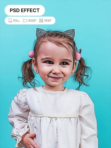 Free PSD caricature photo effect