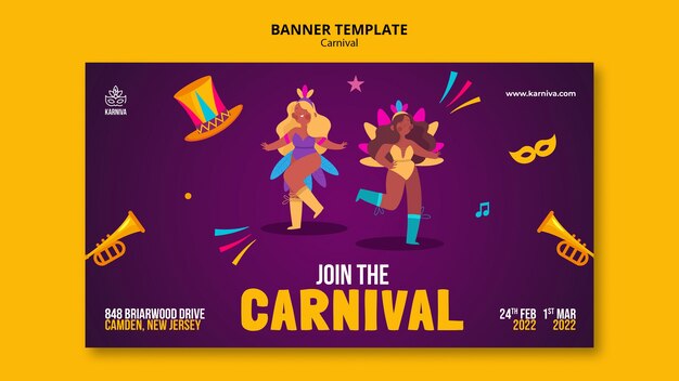 Carnival banner flat design template