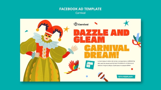 Free PSD carnival celebration facebook template