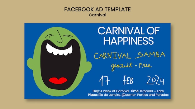 Free PSD carnival celebration facebook template