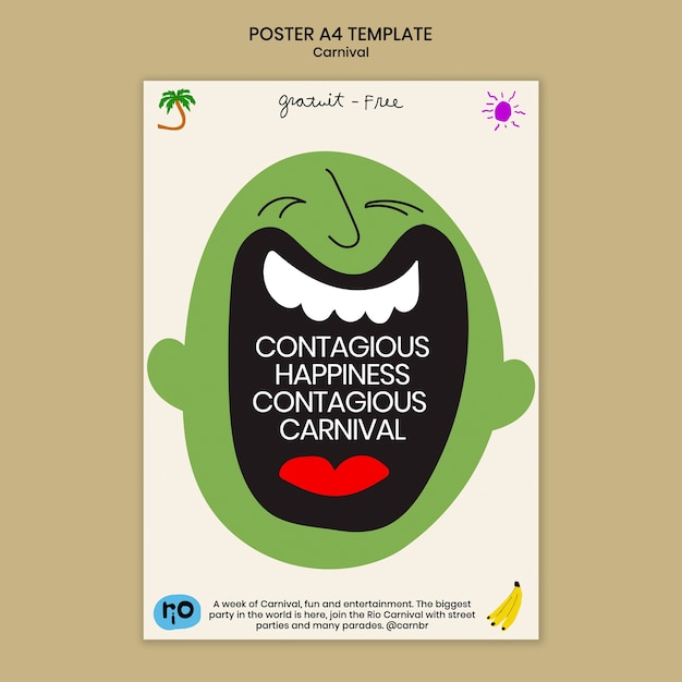 Free PSD carnival celebration poster template