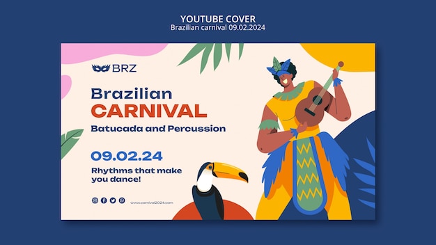 Free PSD carnival celebration youtube cover