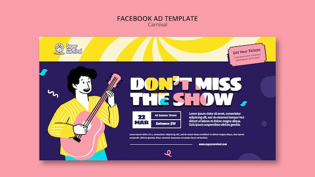 Free PSD carnival entertainment facebook template