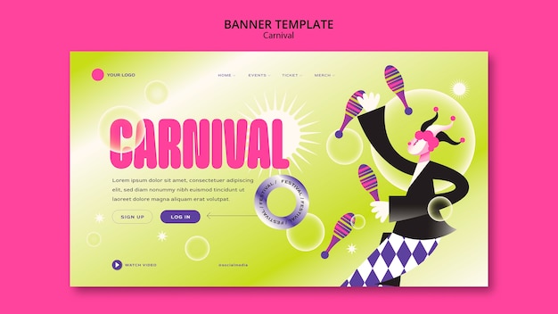 Free PSD carnival entertainment landing page template