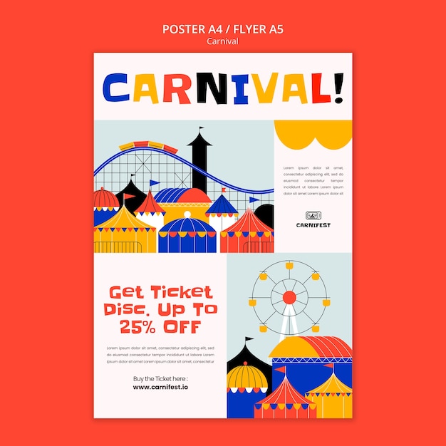 Free PSD carnival entertainment poster template