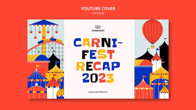 Free PSD carnival entertainment youtube cover template