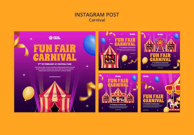 Free PSD carnival event  instagram posts