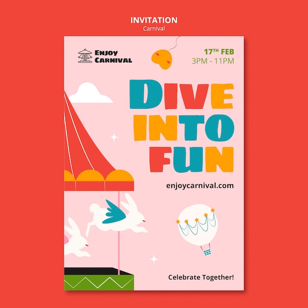 Free PSD carnival event invitation template