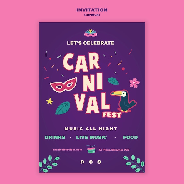 Free PSD carnival fest invitation template