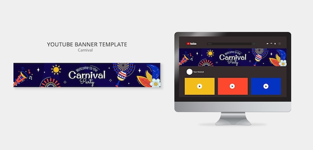 Carnival party youtube banner template