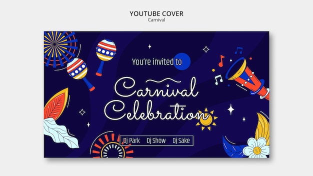 Free PSD carnival party youtube cover template