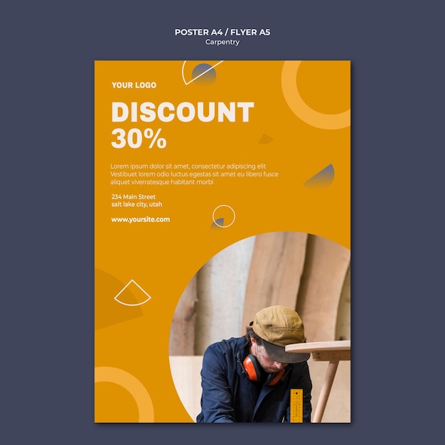 Carpenter ad flyer template