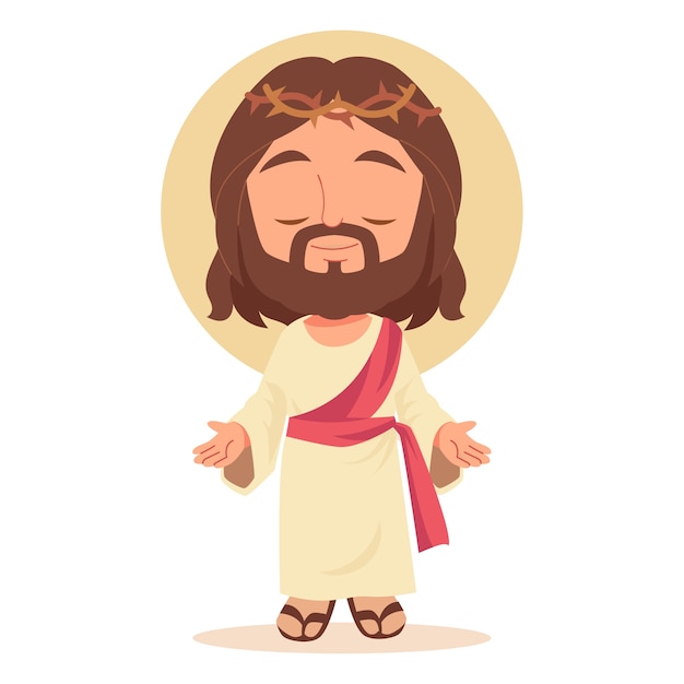 Free PSD cartoon jesus christ illustration