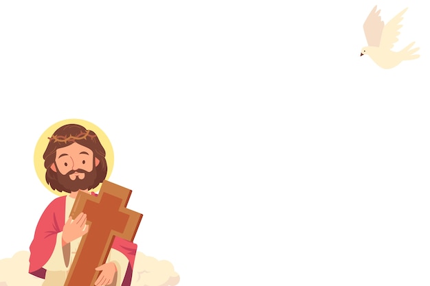 Free PSD cartoon jesus christ illustration