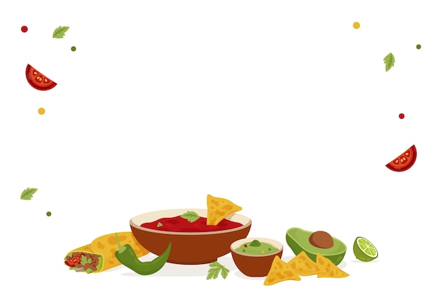 Free PSD cartoon mexican food illustration