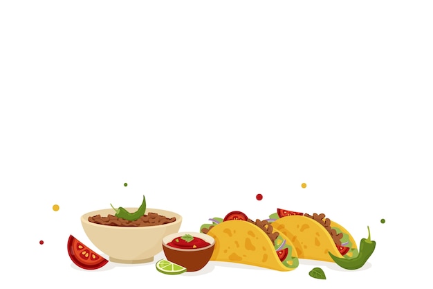 Free PSD cartoon mexican food illustration