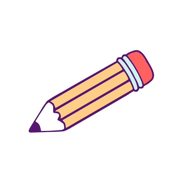 Free PSD cartoon pencil illustration