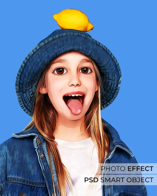 Free PSD cartoon photo effect