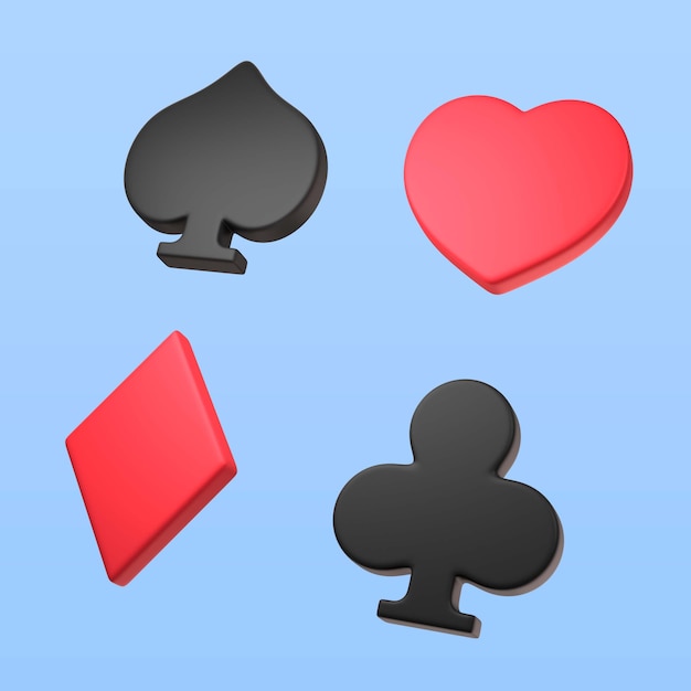 Free PSD casino cards shapes icon render