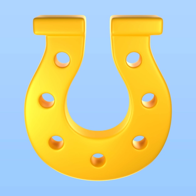 Free PSD casino gold horseshoe icon render