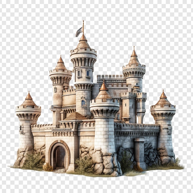 Free PSD castle house isolated on transparent background