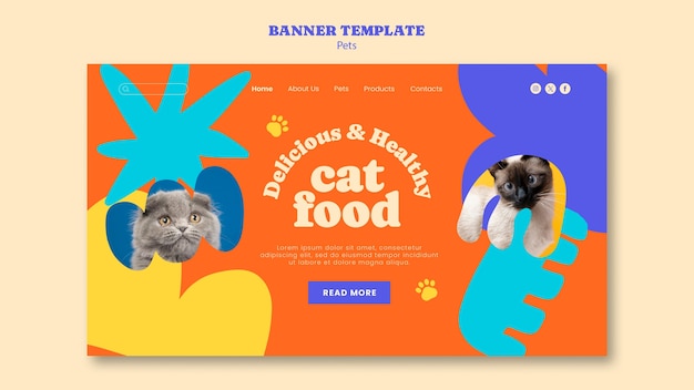 Free PSD cat food template design