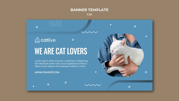 Free PSD cat lover horizontal banner template