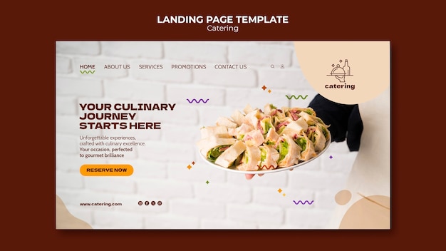 Free PSD catering service landing page template