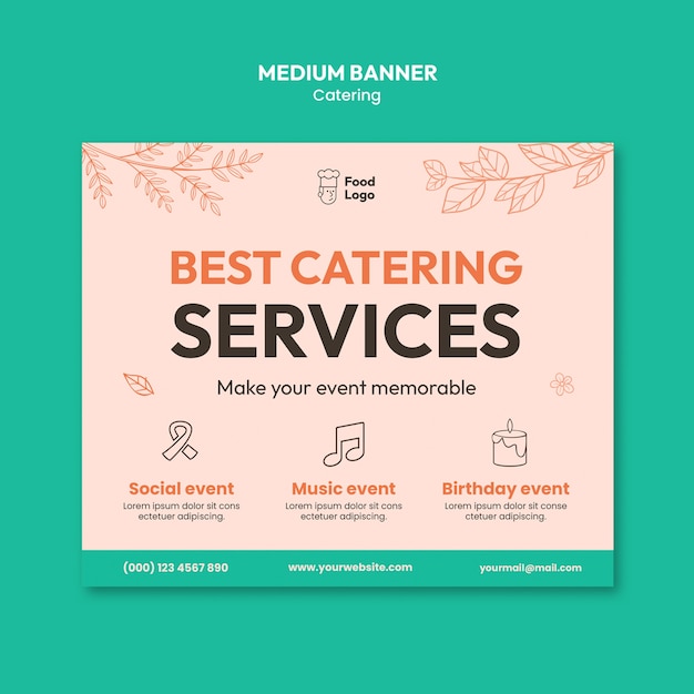 Free PSD catering template design