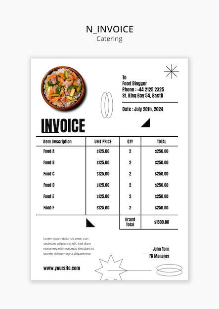 Catering template design