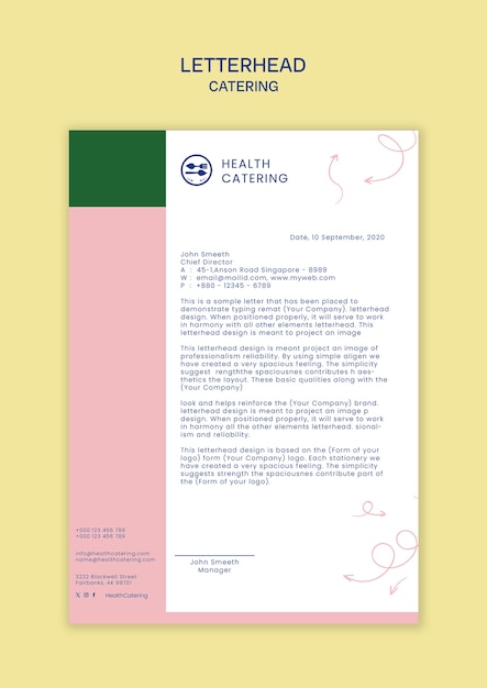 Free PSD catering template design