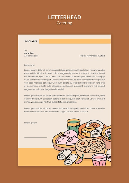 Free PSD catering template design