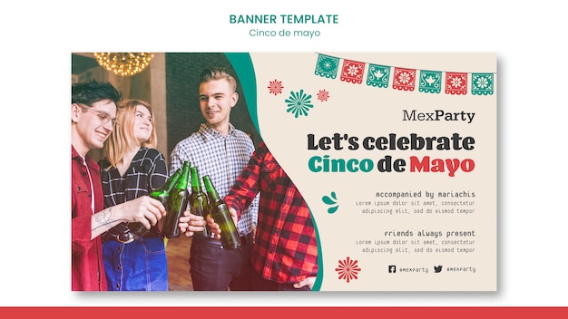 Free PSD celebrate cinco de mayo banner template